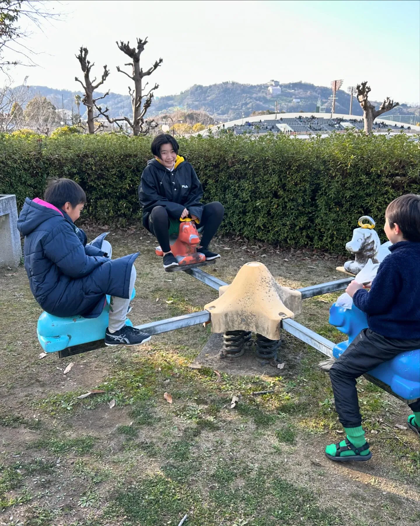 昨日の試合後近くの公園に行き遊んできました😊